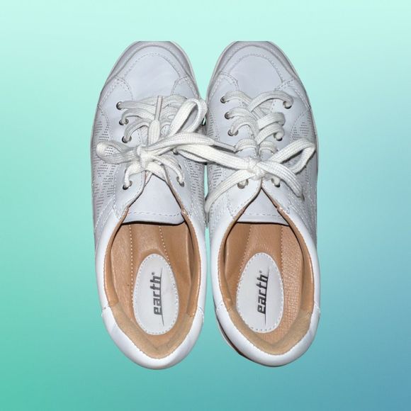 Earth Quince White Leather Lace Up Lifestyle Sneakers Size 8.5 - Picture 6 of 6
